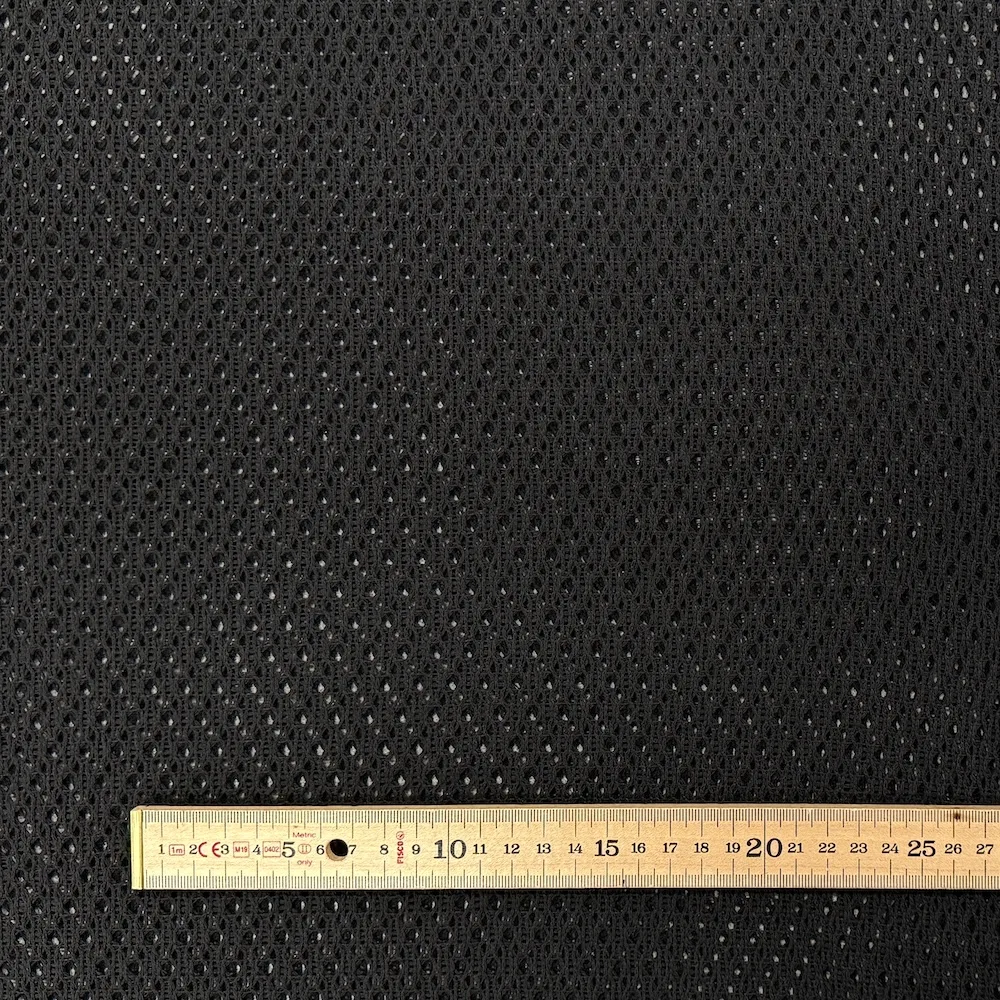 Textured Crochet Fabric - Black - Image 4