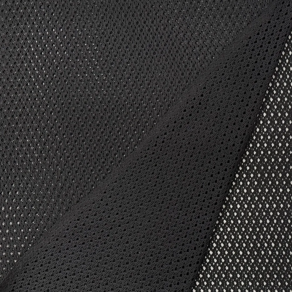 Textured Crochet Fabric - Black - Image 3