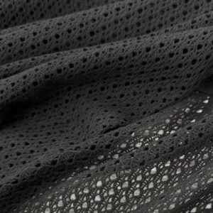 Textured Crochet Fabric - Black