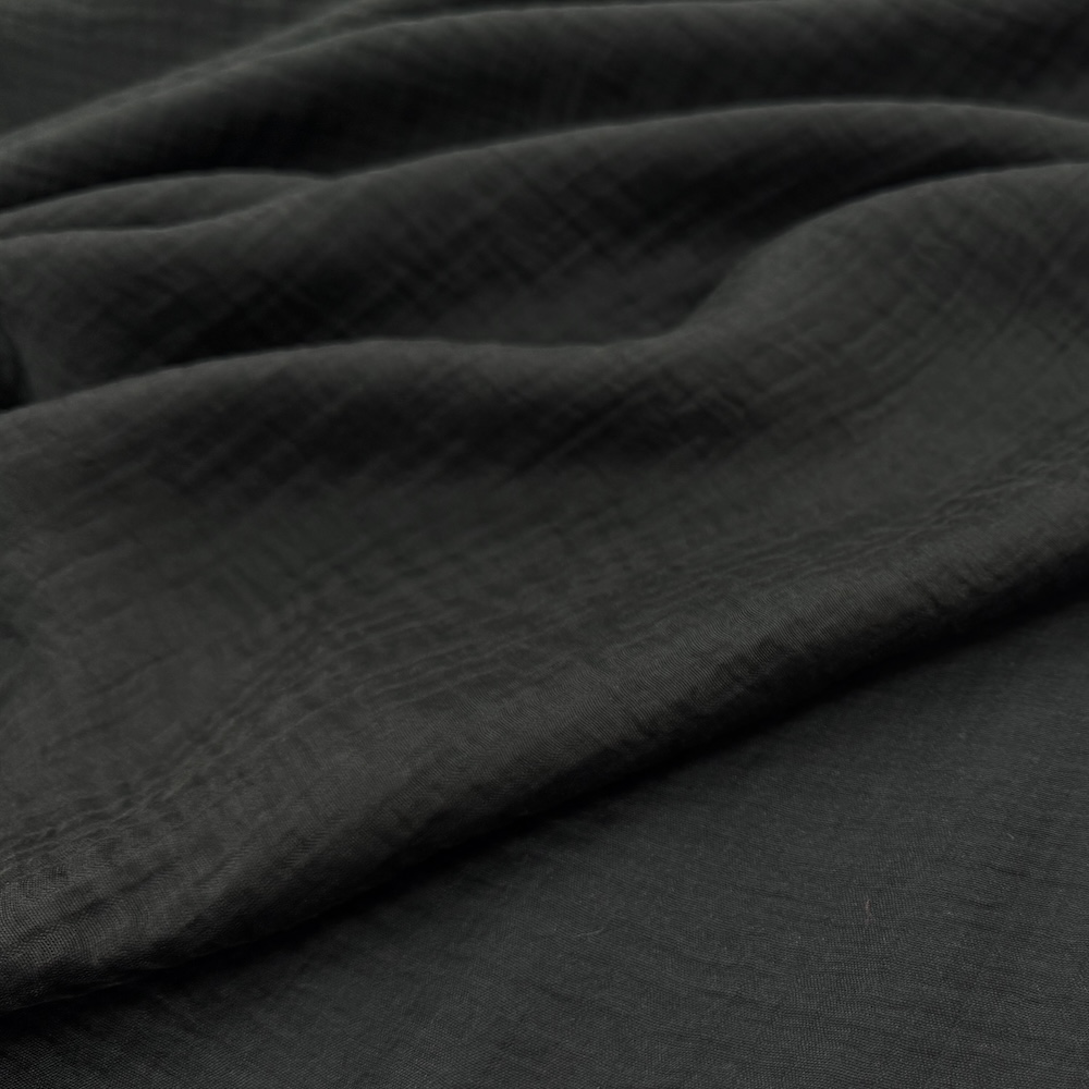 Textured Woven Tencel - Black - Image 3