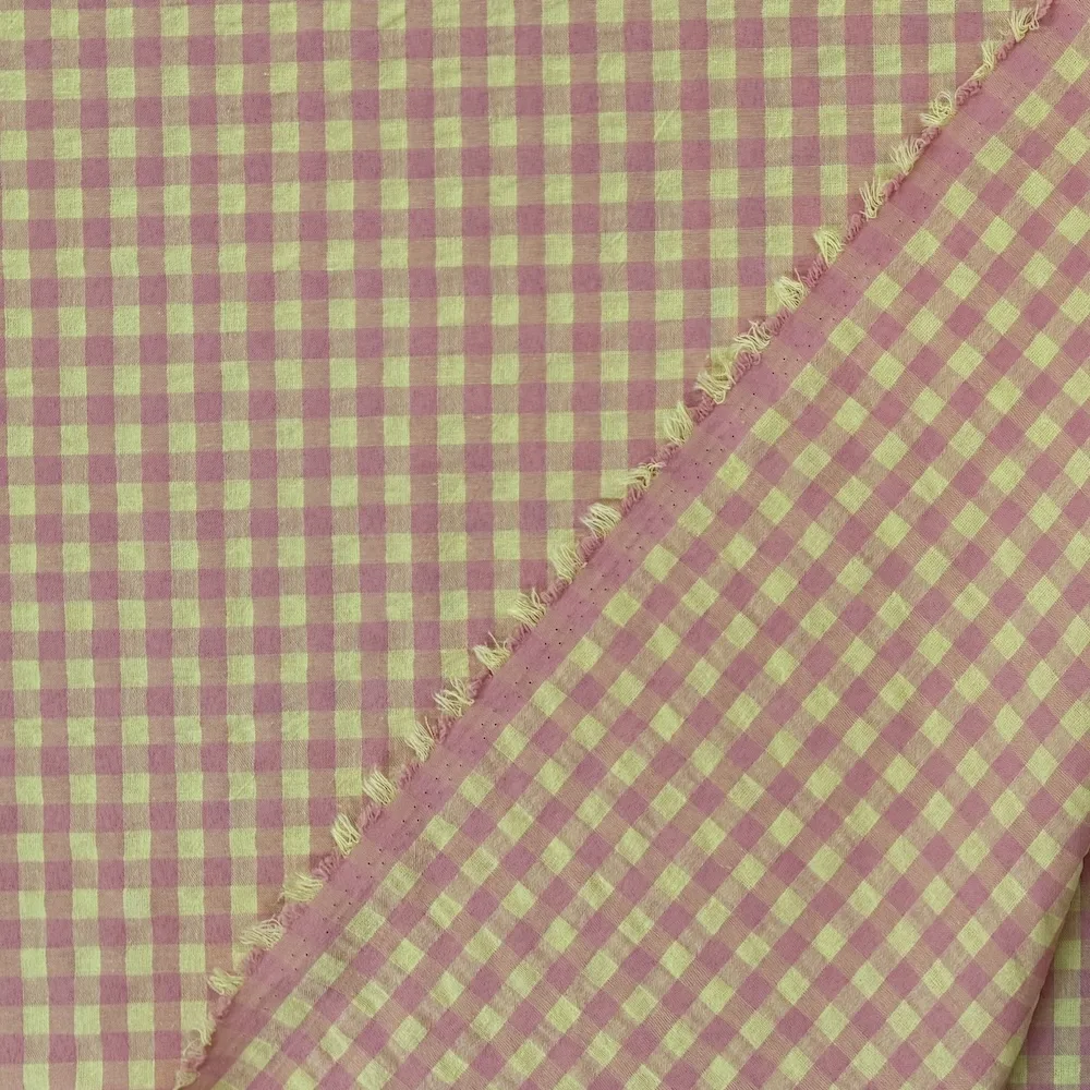 Lightweight Textured Gingham - Midi Check - Rhubarb & Custard - Image 4