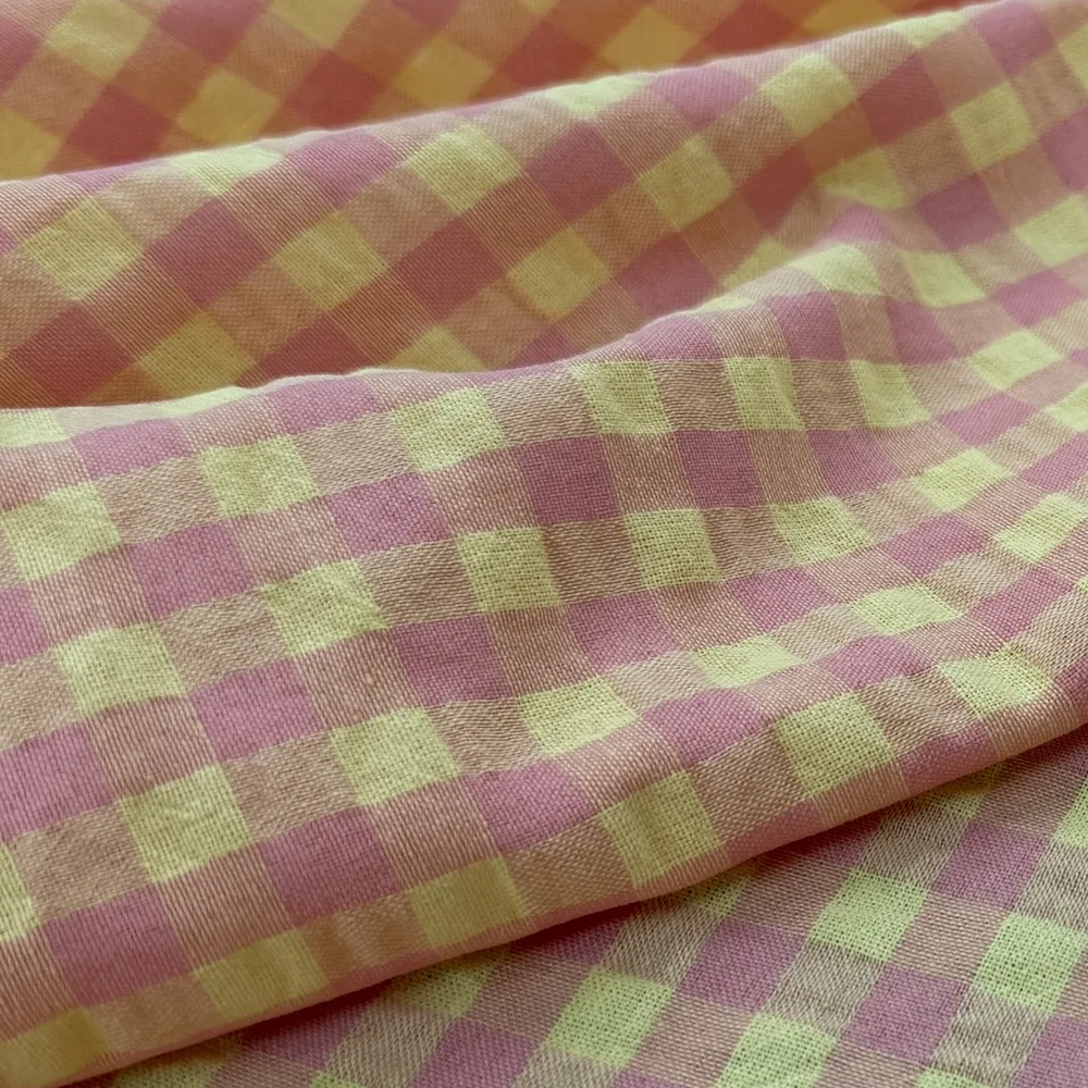 Lightweight Textured Gingham - Midi Check - Rhubarb & Custard - Image 3