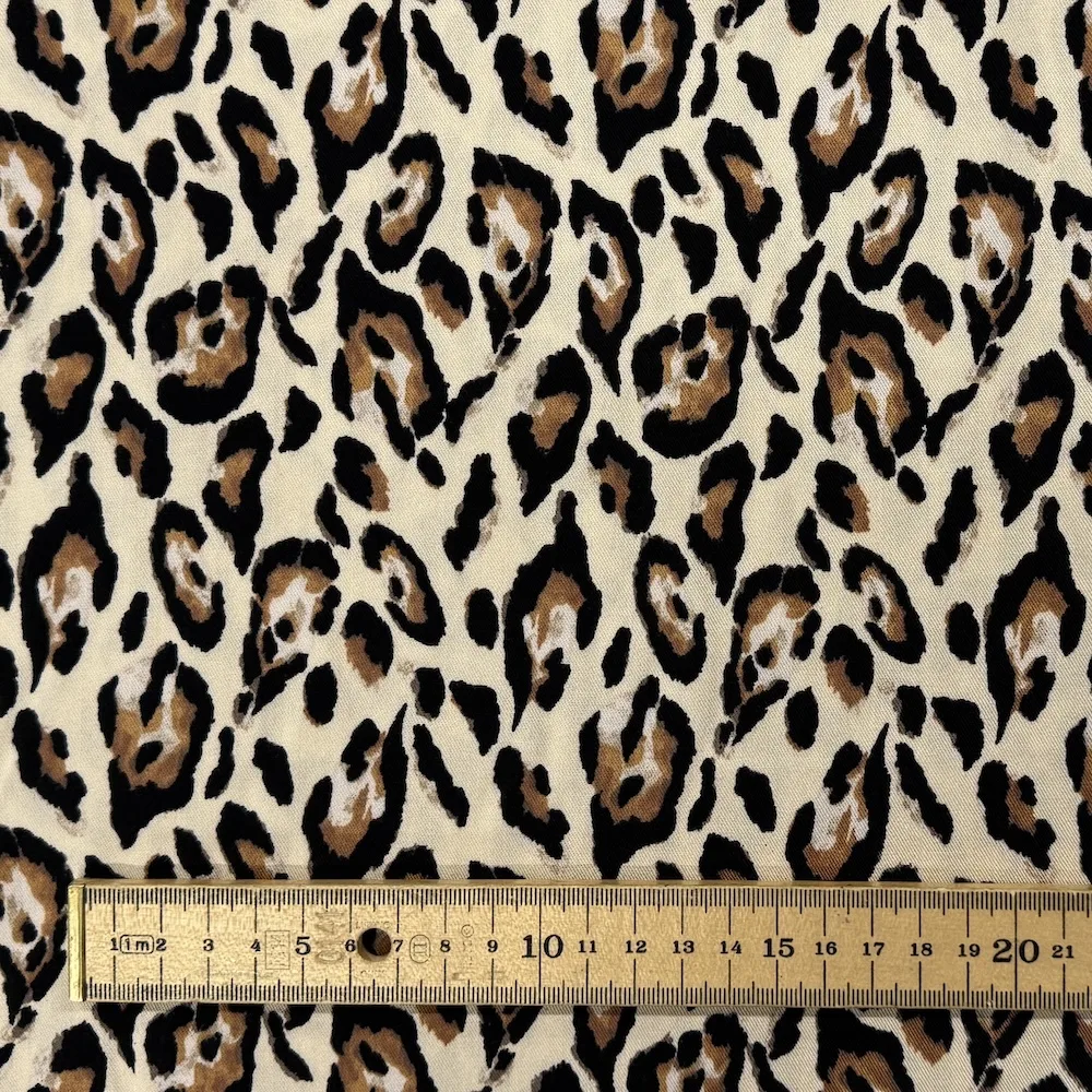 100% Viscose Twill - Animal Print - Sand - Image 5