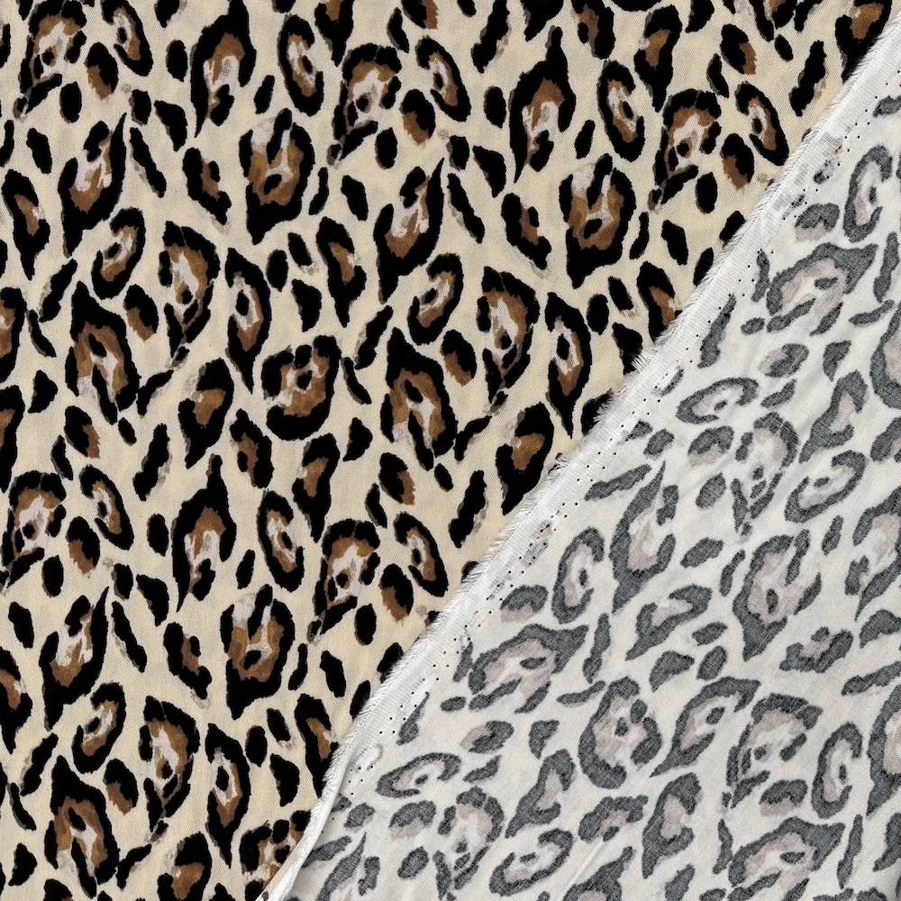100% Viscose Twill - Animal Print - Sand - Image 4