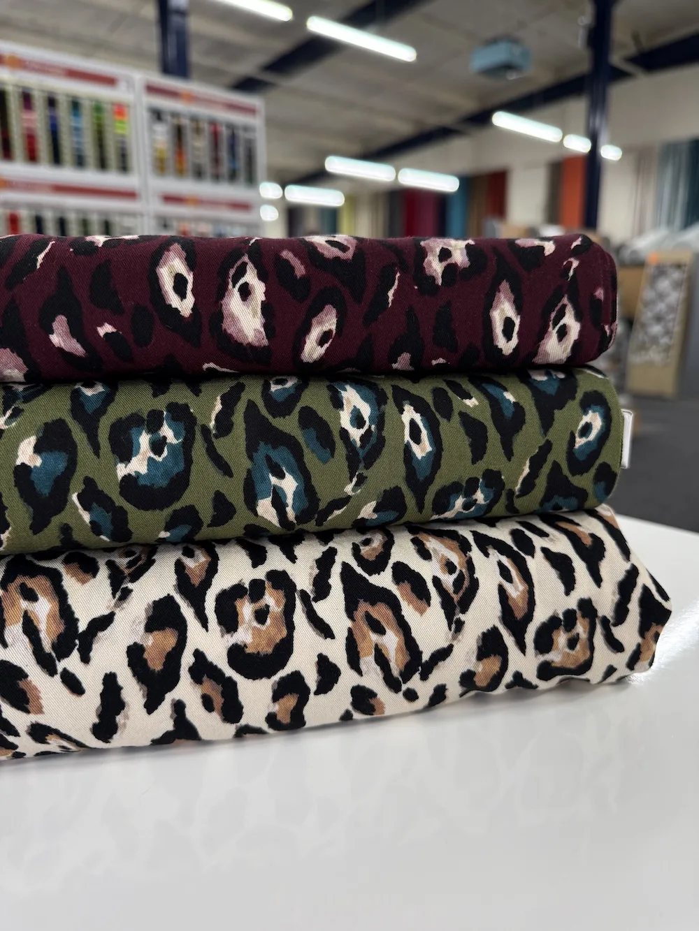 100% Viscose Twill - Animal Print - Olive - Image 3