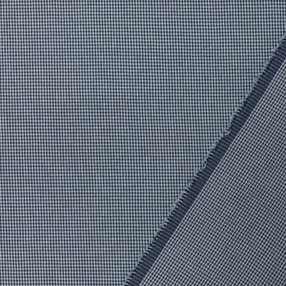 Lightweight Textured Gingham - Mini Check - Blue & Navy - Image 2