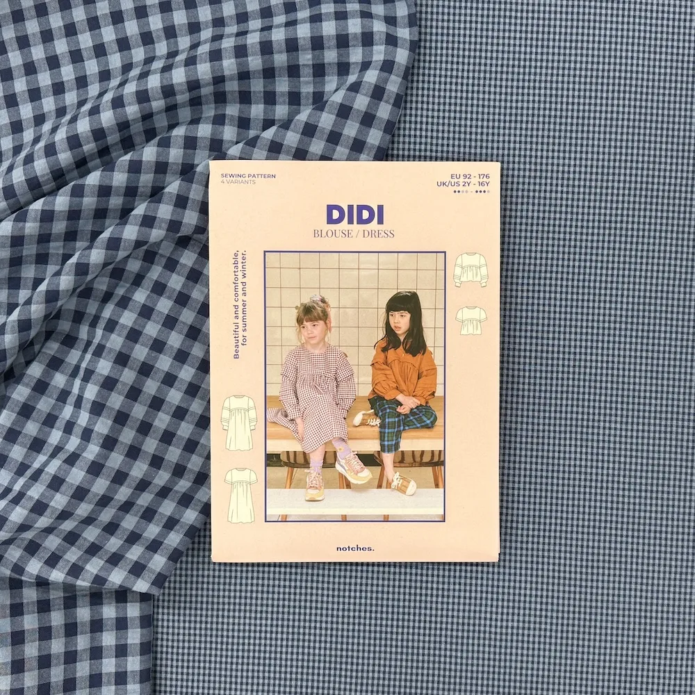 Lightweight Textured Gingham - Mini Check - Blue & Navy - Image 4
