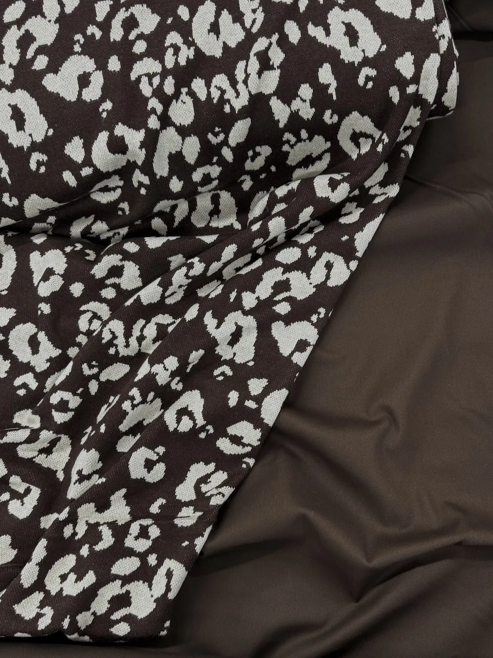 Soft Jacquard Knit - Brown and Cream Leopard Print - Image 6