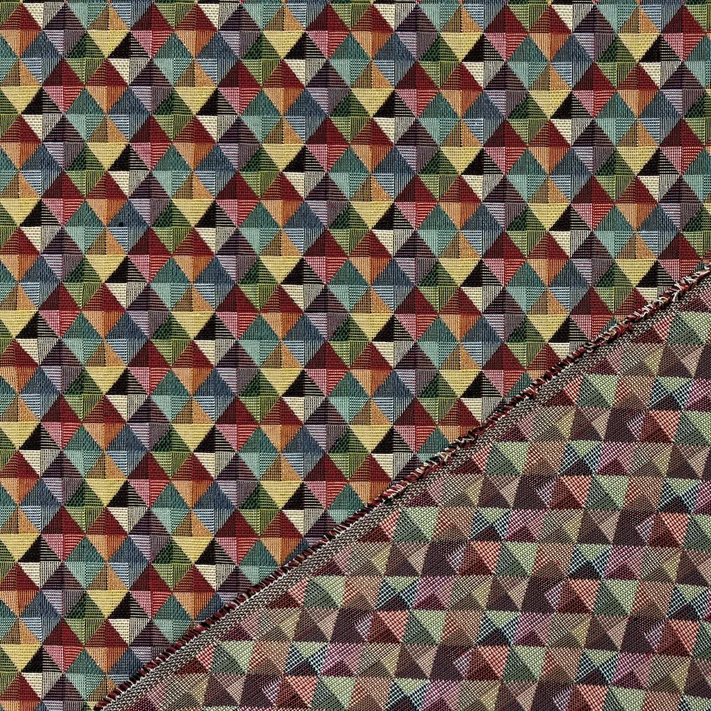 Cotton Blend Woven Tapestry - Triangles - Image 2