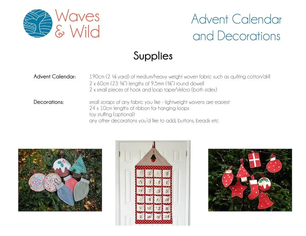 Waves & Wild Advent Calendar & Christmas Decorations PDF Pattern - Image 9
