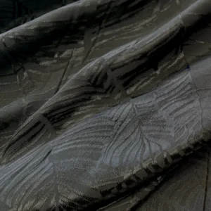Jacquard Viscose - Leaves - Black