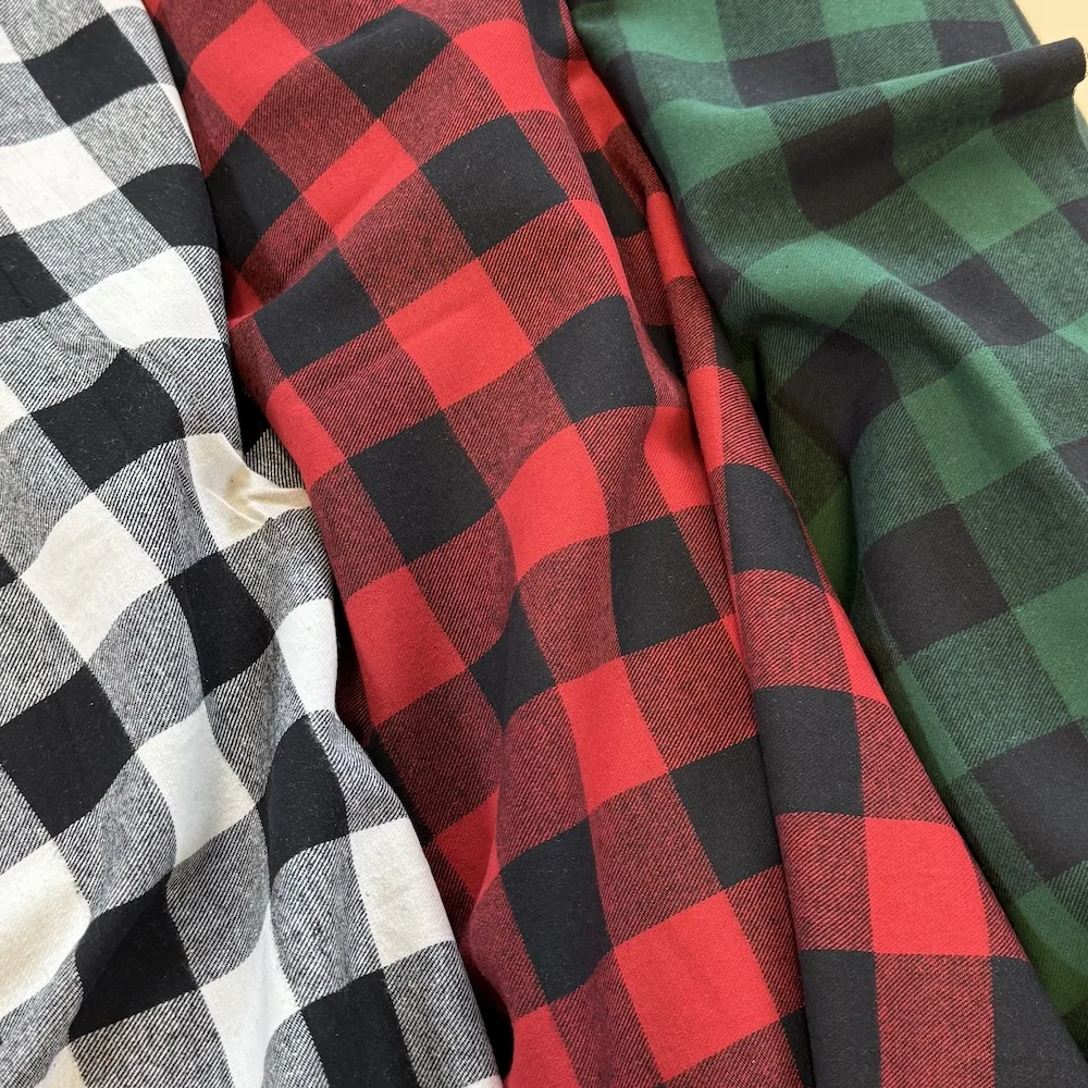 100% Cotton Flannel Buffalo Check - Black/Red - Image 6