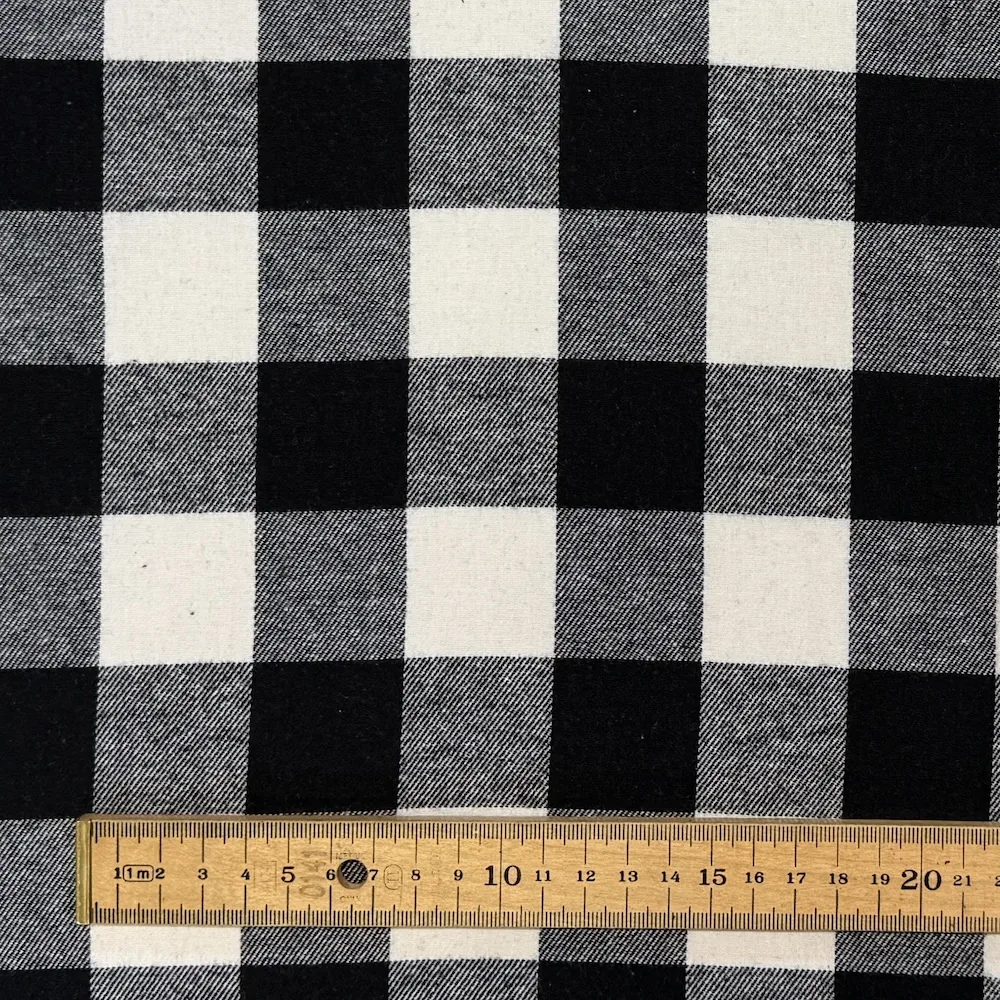100% Cotton Flannel Buffalo Check - Black/White - Image 4