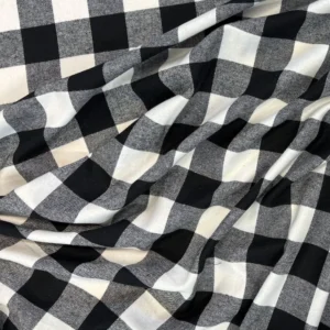 100% Cotton Flannel Buffalo Check - Black/White