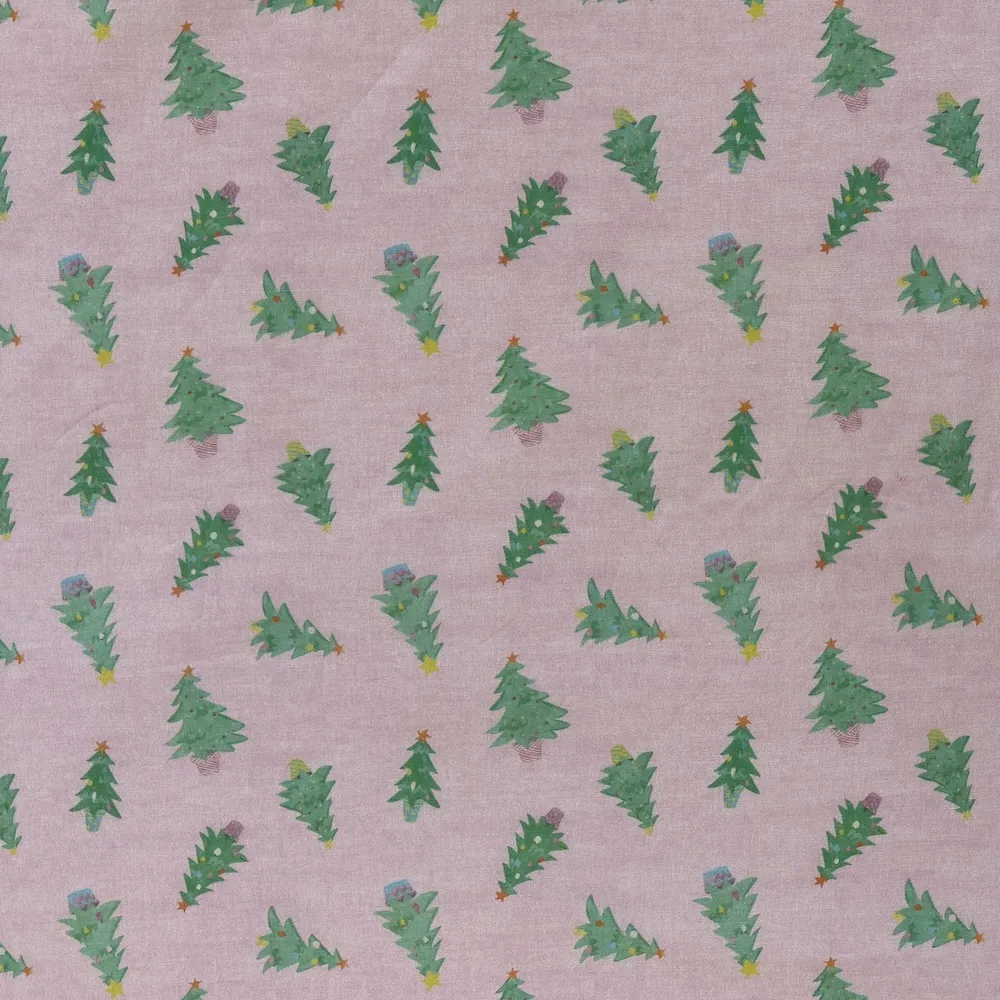 Little Johnny Festive 100% Cotton - Pastel Christmas Trees