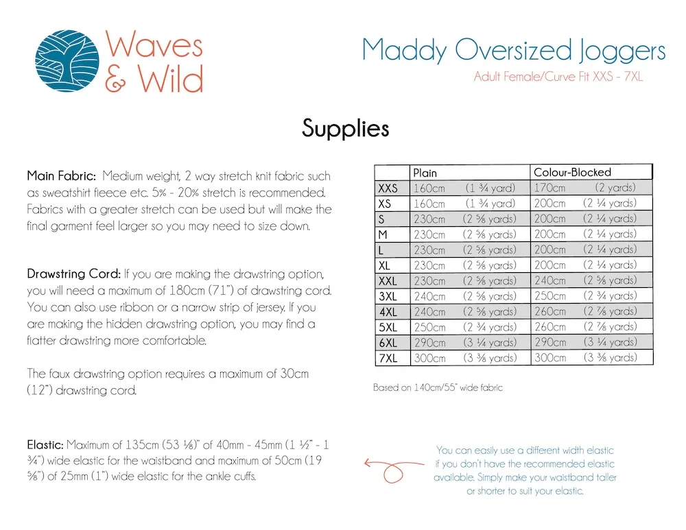 Waves & Wild Madison Oversized Joggers PDF Pattern - Adult / Female Curve Fit - Image 13